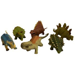 Vintage Toy Major Trading Co 2003 Dinosaur Rubber Beaded Filled Figure Lot of 6